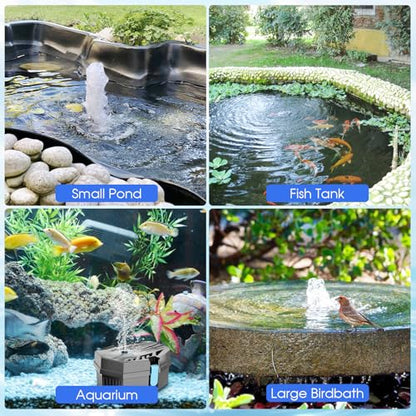 Small Pond Filter Box - Pond Filter with Bio-Balls & Ceramic Rings, Submersible/Fountain Pump Compatible for Koi Ponds, Garden Fountains & Aquariums (No Built-in Pump)