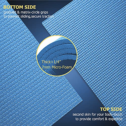 GXMMAT Large Yoga Mat 12'x6'/10'x6'/6'x8'(7mm) - color: Blue Sky, size: 6*8 FT
