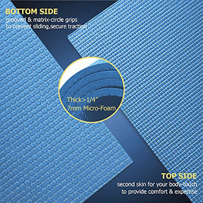 GXMMAT Large Yoga Mat 12'x6'/10'x6'/6'x8'(7mm) - color: Blue Sky, size: 6*8 FT