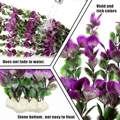 Large 25.6 inch Aquarium Plants 2 Pcs Tall Artificial Water Seaweed for Fish Tank Decor Plastic Plant for Fish Shrimp About