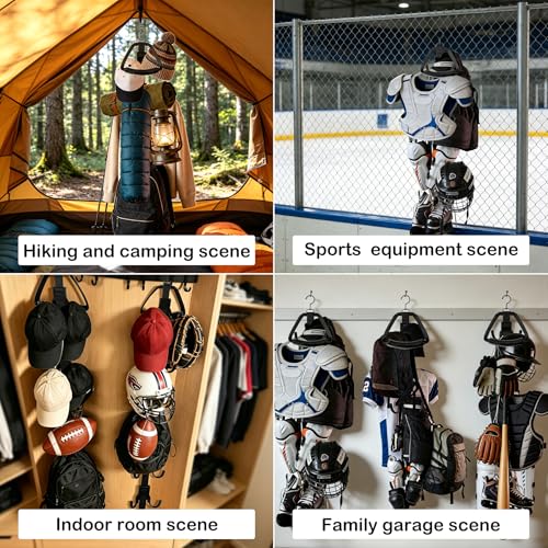 Hockey Equipment Drying Rack with 5 Rotatable Hooks