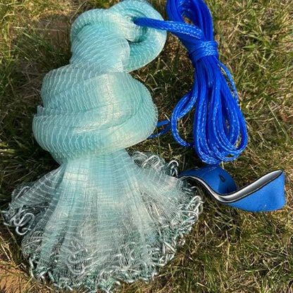 Easy Throw Cast Net for Fishing with Chain Bottom - 4ft to 12ft Radius, 2/7 Inch Mesh Size - Casting Net for All Anglers, Cast Nets for Fishing, Ideal for Saltwater and Freshwater