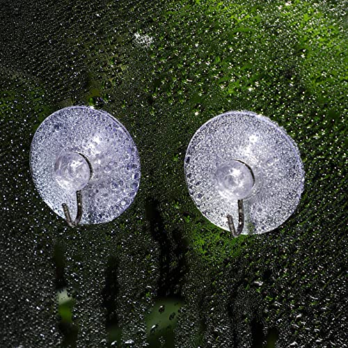 Mudder 80 Pcs Suction Cup Hooks Wall Clear Suction Cups with Metal Hooks Window Hangers for Glass Wall Towel Hangers Supplies Bathroom Glass Kitchen Decorations,3 lbs (45 mm) - size: 45 mm