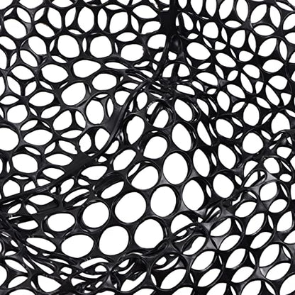 OUKENS Fishing Net, 14.9in x 12.6in Black Rubber Replacement Fish Nets, Deepened Soft Flexible Foldable Fishing Landing Mesh Without Handle for Angler Freshwater Saltwater