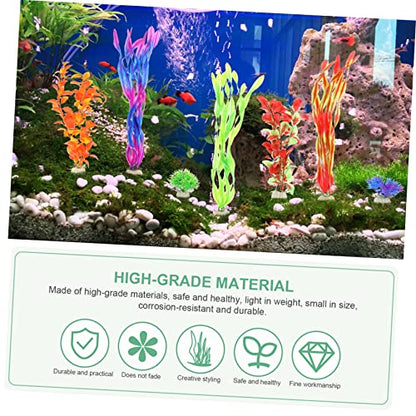 LIOOBO 17pcs Fake Aquarium Plant Water Grass Adornment Realistic Desktop Decoration for Home Fish Tank Accessory