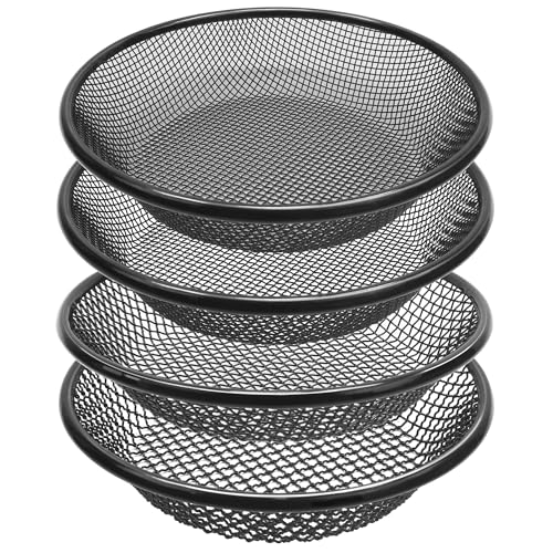 4Pcs 11.8" W Soil Sifter for Gardening, 2,4,6,8mm Grid Rock Sifter for 5 Gallon Bucket, Stainless Steel Fine Dirt Sifter, Compost Sifter for Capturing Dirt, Sand, Rocks, and Filtering Compost (Black) - size: 4 Pcs (2,4,6,8mm grid)