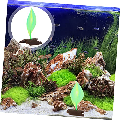 3pcs Fish Tank Silicone Leaf Bed Hammock Cup Aquarium Decoration for Freshwater and Fish Resting
