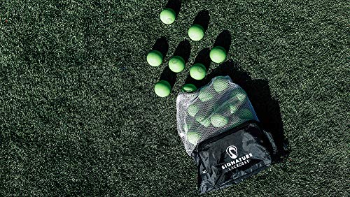 Signature Lacrosse Ball Set - Packs of 2, 4, 8, 12, and 100 - No Chemical Smell Massage Balls, Myofascial Release Tools, Back Roller, Muscle Knot Remover - color: Green, size: 12 Balls