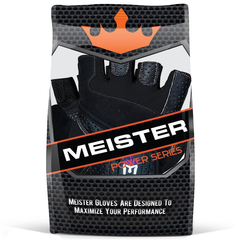 Meister Women's Fit Grip Weight Lifting Gloves w/Washable Amara Leather - color: Black, size: Medium