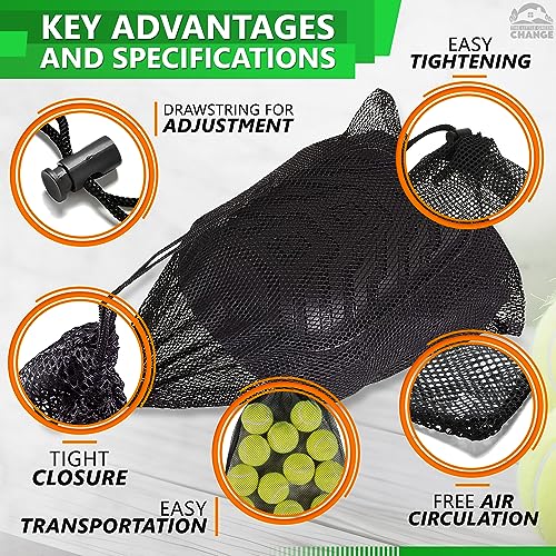 12 Pcs Mesh Laundry Bags Drawstring, 12.6x15.5 In, Polyester (Black)