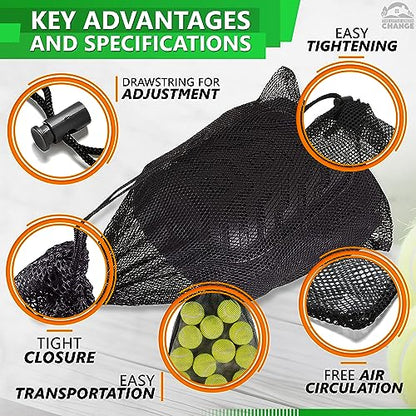 12 Pcs Mesh Laundry Bags Drawstring, 12.6x15.5 In, Polyester (Black)