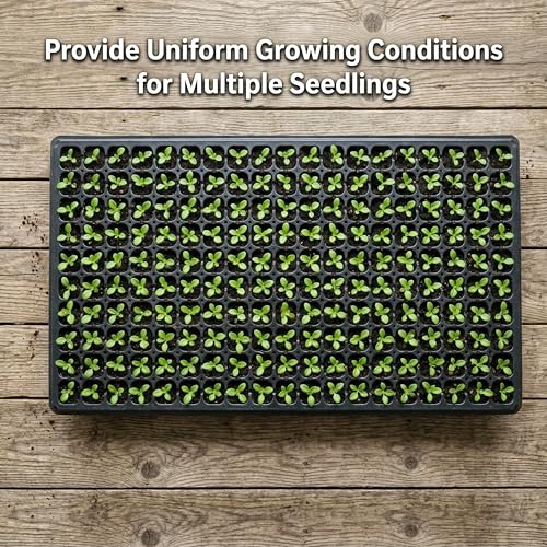 Gardzen 10 Pack 200 Cell Seed Starter Trays, 1.5" Deep Plug Tray for Seedlings, Durable Seedling Trays with Drainage Holes, Fit Standard 1020 Drip Tray for Indoor&Outdoor Use