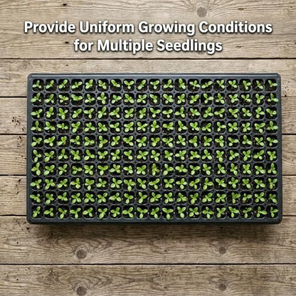 Gardzen 10 Pack 200 Cell Seed Starter Trays, 1.5" Deep Plug Tray for Seedlings, Durable Seedling Trays with Drainage Holes, Fit Standard 1020 Drip Tray for Indoor&Outdoor Use