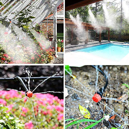82 FT Drip Irrigation System Kit for Garden, MSDADA Automatic Water Irrigation System, Garden Watering System with 1/4" Blank Distribution Tubing, Plant Watering System for Hydroponic, Greenhouse