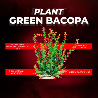 Aquatop 6" Artificial Bacopa Aquarium Plant with Weighted Base - Realistic Green Decoration for Freshwater & Saltwater Tanks, PD-BH31