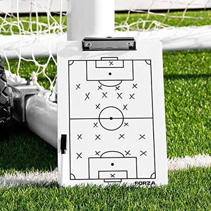FORZA Dry Erase Coaches Clipboard [13 Sport Options] - Wipe Clean Tactics Whiteboard (Soccer)