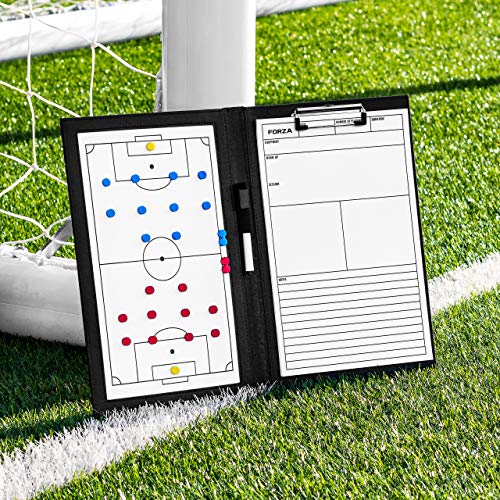 FORZA Magnetic Coaching Board | A4 Double-Sided Tactics Folder with Magnetic Markers, Pen & Eraser [13 Sport Options] - style: Soccer