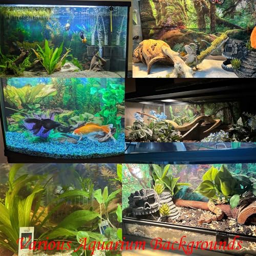 Under The Sea Scene Aquarium Background Tranquil Underwater Ancient Temple Fish Tank Background Deep Blue Sea Sunray Terrarium Backgrounds Blue Ocean Sunken Temple Reptile Tank Backgrounds 48x24in - color: Blue_Dark Brown, size: 48(W)x24(H)in