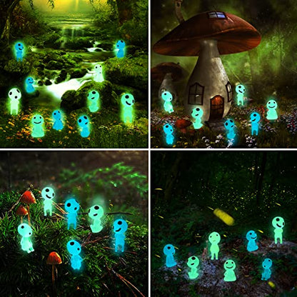 CCINEE 20Pcs Glow in Dark Tree Elves Fairy Luminous Ghost Micro Landscape Accessories Miniature Tree Elves Decoration for Garden Landscape Aquarium Dollhouse Potted Plants Decoration - style: Regular