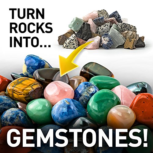 National Geographic Hobby Rock Tumbler Kit - Rock Polisher for Kids & Adults, Noise-Reduced Barrel, Grit, 2.5 Pounds Raw Gemstone & Jasper Mix, Great STEM Hobby Kit - style: Hobby Kit with 2 lbs. Rocks