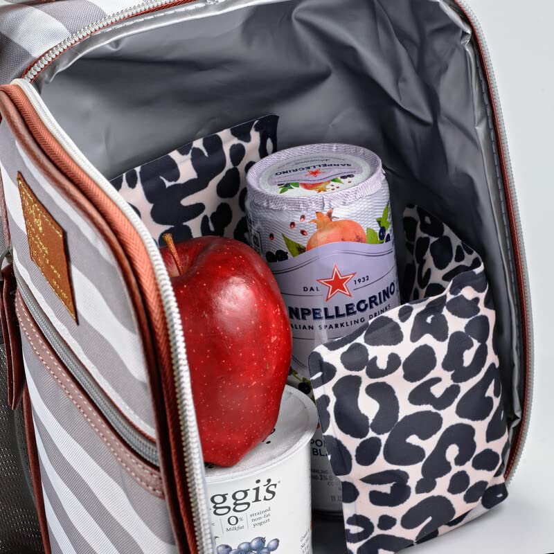 Cool Coolers by Fit & Fresh 2 Pack Soft Ice, Flexible Stretch Nylon Reusable Ice Packs for Lunch Boxes & Coolers, Feline Fine - color: Feline Fine, size: Standard