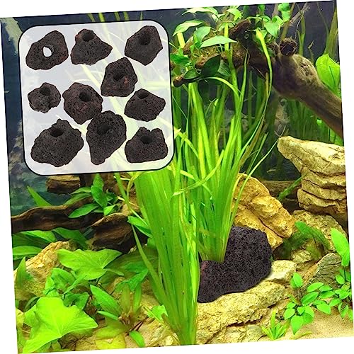 COLLBATH 10pcs Volcanic Plant Fixing Rings for Fish Tank Durable Aquarium Decoration Base for Water Plants Flexible and Easy to Clean for Aquariums
