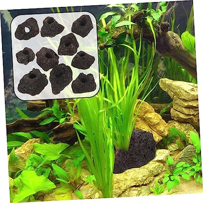 COLLBATH 10pcs Volcanic Plant Fixing Rings for Fish Tank Durable Aquarium Decoration Base for Water Plants Flexible and Easy to Clean for Aquariums