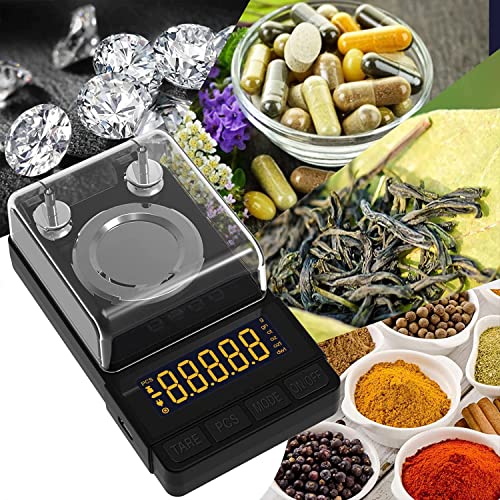 Digital Milligram Scale 50g/0.001g, Compact Mg Scale with 20g Calibration Weight and Accessories, Black Powder Scale for Reloading - color: Black