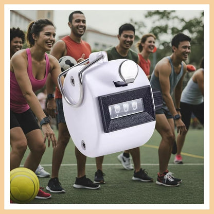 White Deer Hand Tally Counter 4 Digit Number Dual Clicker Golf Handy Convenient - color: MIX