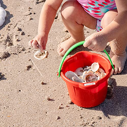 Spielstabil Beach Toys Bundle - 3 Pack of Small Sand Pails (1 Red, 1 Blue, 1 Yellow Beach Bucket) - Sand Buckets for Kids and Outdoor Play Equipment for 18 Months and Up