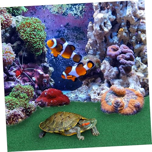 Realistic Synthetic Grass Mat for Turtles Lawn Turf Basking Platform for Aquatic Reptiles for Indoor and Outdoor Use