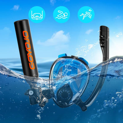 GOYOJO Mini Scuba Tank, Portable Diving Lung Air Tank with DOT Certified, Refillable Emergency Backup Pony Bottle for Snorkeling, Underwater Breathing, Training - color: 0.5L Black + Mask