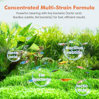 hygger Aquarium Water Bio-Clarifier, Reducing Fish Waste and Cleaning Organic Sludge, Natural Fish Tank Aquarium Leave-in Waste Management Solution for Freshwater and Saltwater Tanks, 1000 ML