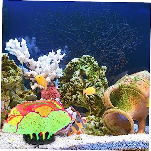 DOITOOL Silicone Aquarium Decoration Artificial Plants Faux Coral Decor Aquarium Coral Ornament False Coral