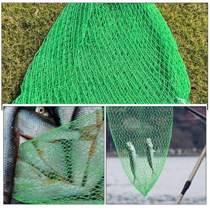 BESPORTBLE Thickened Nylon Fishing Catching Net Head, Multi-Strand Sturdy Mesh Basket for Fish, Practical Replacement Fishing Net Accessory Suitable for Freshwater and Saltwater Use