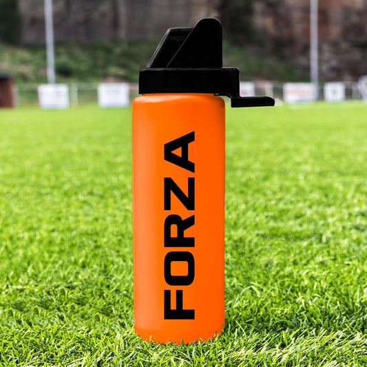 FORZA Team Hygiene Water Bottles – BPA-Free Squeeze Bottles with Contactless Nozzle for Athletes, 1 Litre Capacity (Pack of 1, Orange) - color: Orange, style: Pack of 1
