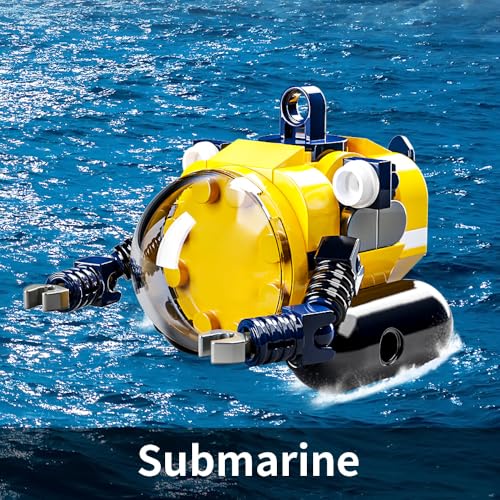RiceBlock 782 Pieces City Ship Building Blocks Sets, Ocean Exploration Team Building Toys, Expedition Boat Model Kits