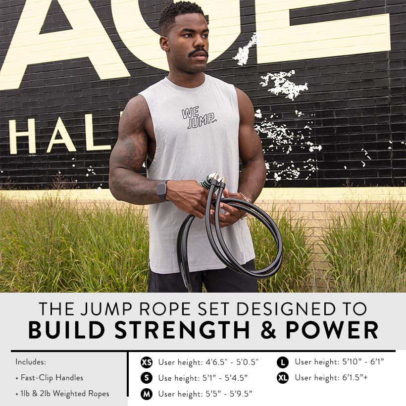 Crossrope Get Strong Weighted Jump Rope Set for Strength - size: XL - (6’2”+ User Height)