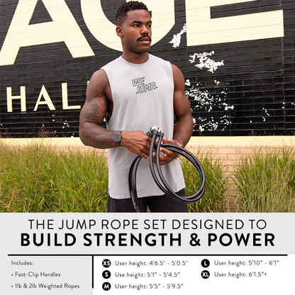 Crossrope Get Strong Weighted Jump Rope Set for Strength - size: XL - (6’2”+ User Height)