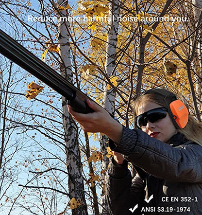 PROHEAR 016 NRR 26dB Shooting Ear Protection, Slim Passive Earmuffs - color: Orange