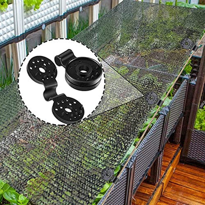 50Pcs Shade Cloth Heavy Duty Lock Grip, Shade Cloth Plastic Clips, Windproof Awning Clamp Grip, Round Plastic Black Clips for Sun Shade Net, Reusable Tent Accessory for Camping