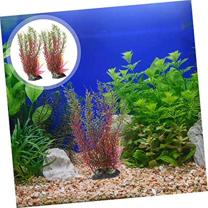 2pcs Creative Artificial Aquarium Grass Vivid Wear-Resistant Desktop Tank Plants for Fish Tank Decoration Simulation Plants