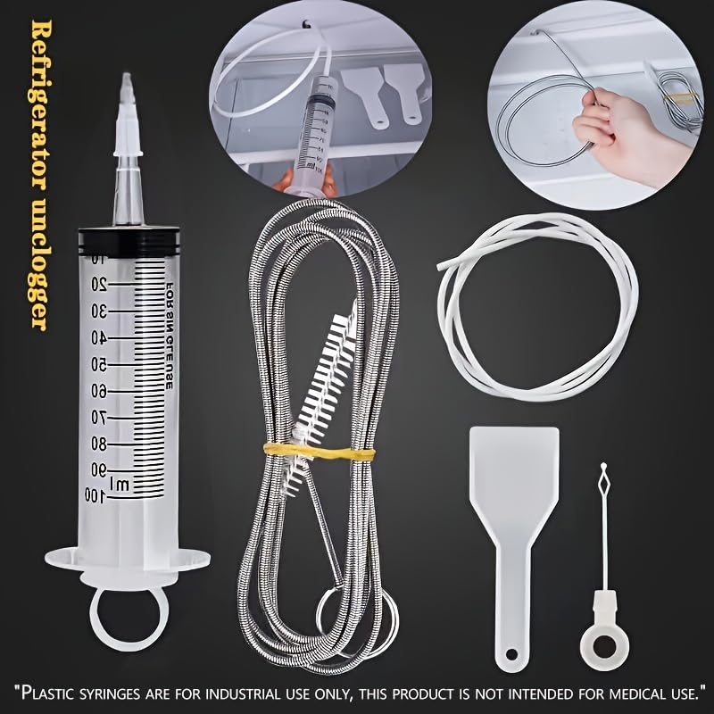 5pcs/Set Refrigerator Drain Hole Blockage Cleaning Tool Reusable Refrigerator Unclogging Tool Kit Universal Drain Pipe Cleaning Brush Refrigerator Cleaning Tool Fish Tank Pipe Cleaning