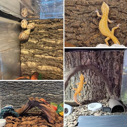 Cork Terrarium Background 11.8x7.9in 4PCS Natural Reptile Cork Bark Flats Terrarium Board Bearded Dragon Climbing Wall Mat Tank Decor for Lizard Chamelon Snake Turtle Spider Crested Gecko - size: 4PCS-11.8x7.9in