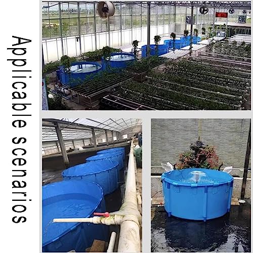 Fish Tank Aquarium Pool Pond with Metal Bracket Large Fold Fish Tank for Breeding Koi Agricultural, Round Pool Above Ground(2X0.8M/2400L) - size: 2X0.8M/2400L
