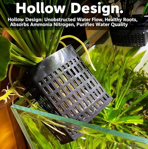 2PCS Adjustable Aquarium Plant Holder, Aquarium Planter Cup Adjustable Thickness to 2.36" Height to 3.9", Fish Tank Plant Holders with Hooks and Suction Cup for Fish Tank Accessories Clear - color: Clear