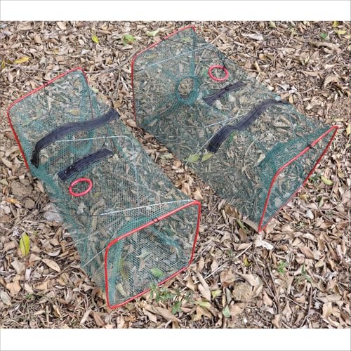 Fishing net Trap Foldable Crawfish Bait Trap nets Suitable for Crabs, Shrimp, Minnow and Crayfish, 3 Pack