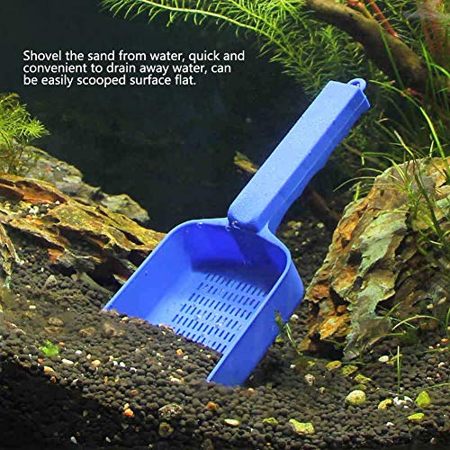 HERCHR Aquarium Fish Tank Garden Sand Scraper 2Pcs Gravel Strainer Shovel Clean Tool Cleaning Pan Scoop Shovel for Aquarium Water Leaking Sand