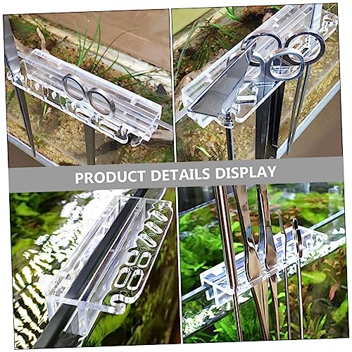 FOMIYES Acrylic Aquarium Tool Holder Rack for Water Plants Maintenance Storage Organizer for Fish Tank Cleaning Tools Design