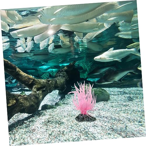 balacoo Artificial Reef Decor Aquarium Accessories Soft Fake Coral Ornament with Base for Stable Fish Tank Decoration